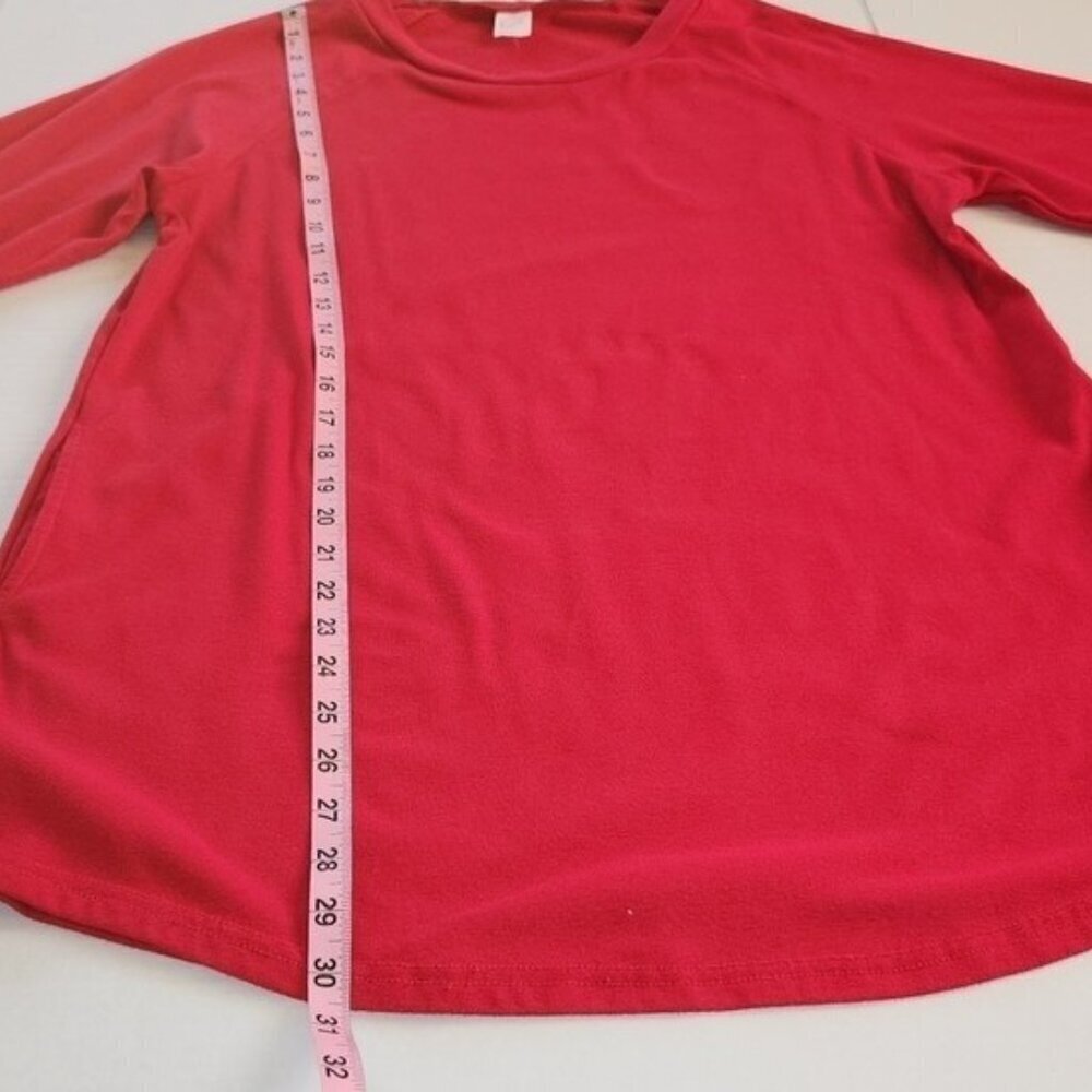 Sunshine & Rodeos Women SZ L Red 3/4 Sleeve Leopard Print Cuff Relaxed Fit Tunic - Picture 12 of 14
